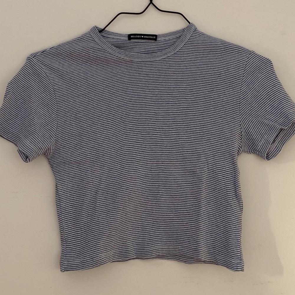 Striped Baby Blue Crop